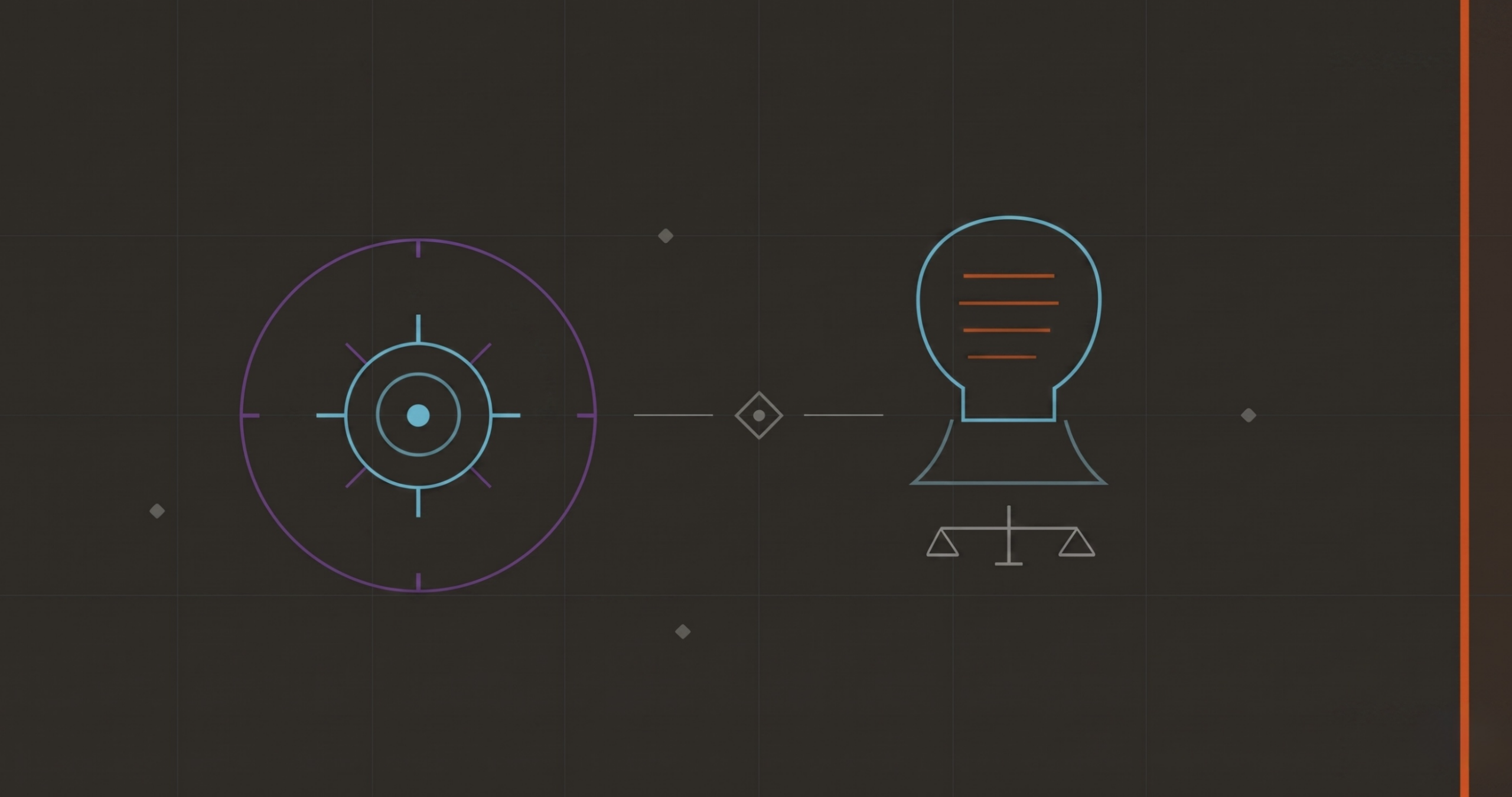 AI / acceleration and Human judgment banner minimalist